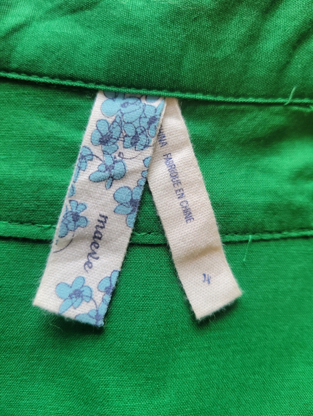 Anthropologie Maeve Green Cotton Shirt Dress Tie Waist Coastal Cottagecore Sz 4 - Picture 9 of 11